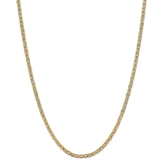 14k Yellow Gold 3.20 mm Semi-Solid Anchor Chain Necklace - 24 in. 14k Yellow Gold 3.20 mm Semi-Solid Anchor Chain Necklace - 24 in.