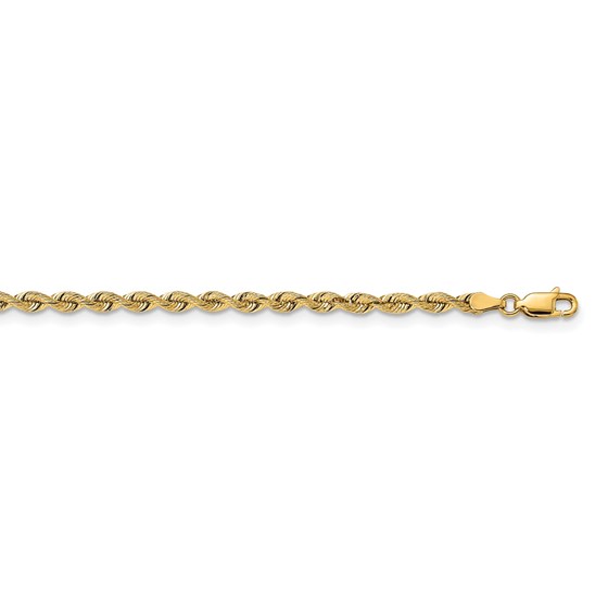 14k Yellow Gold 3.25 mm Silky Rope Chain - 24 in. 14k Yellow Gold 3.25 mm Silky Rope Chain - 24 in.