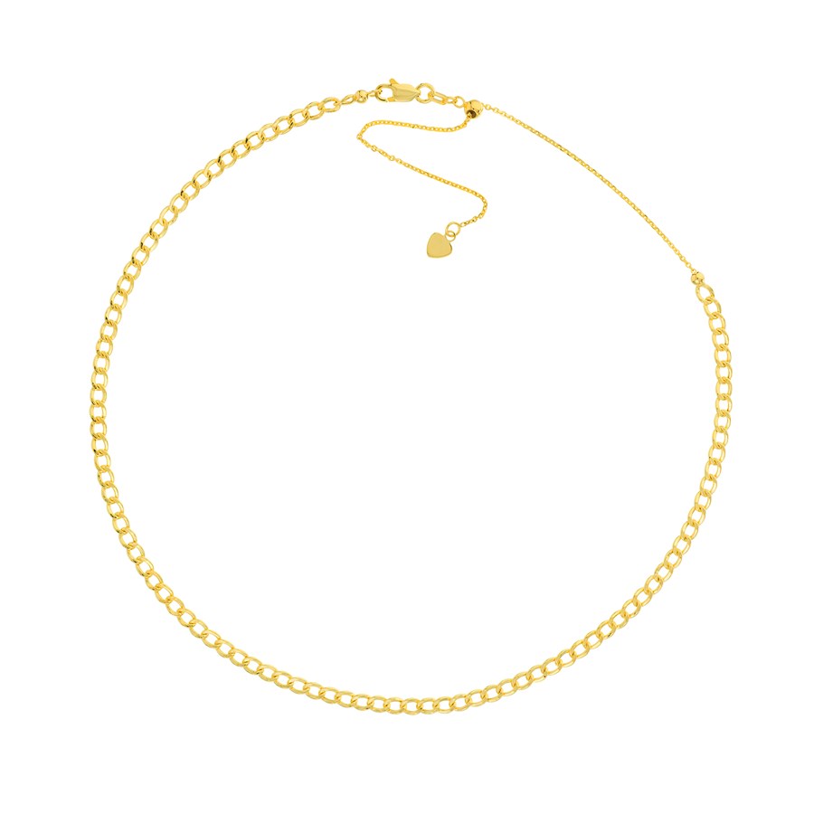 14K Yellow Gold 3.30mm Curb Link Chain - 16 in.