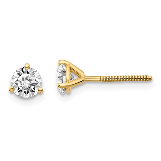 14k Yellow Gold 3/4ct Cert. Lab Grown Diamond 3-Prong Earring 14k Yellow Gold 3/4ct Cert. Lab Grown Diamond 3-Prong Earring
