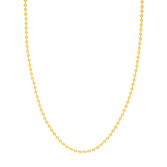 14K Yellow Gold 3.5 mm Bead Chain w/ Lobster Clasp - 18 in.