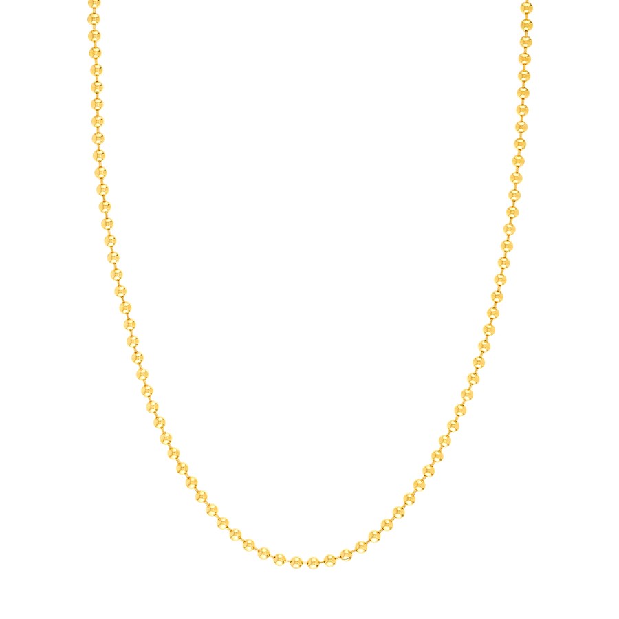 14K Yellow Gold 3.5 mm Bead Chain w/ Lobster Clasp - 20 in.