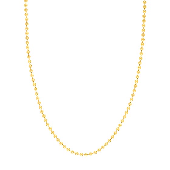 14K Yellow Gold 3.5 mm Bead Chain w/ Lobster Clasp - 20 in. 14K Yellow Gold 3.5 mm Bead Chain w/ Lobster Clasp - 20 in.