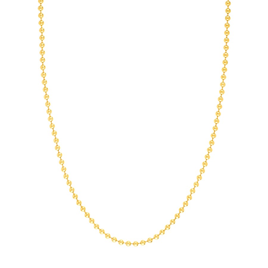 14K Yellow Gold 3.5 mm Bead Chain w/ Lobster Clasp - 20 in.