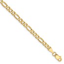 14k Yellow Gold 3.5 mm Semi-Solid Figaro Chain - 10 in.