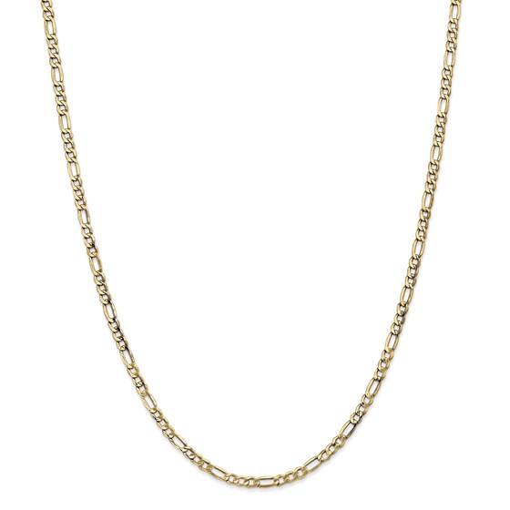 14k Yellow Gold 3.5 mm Semi-Solid Figaro Chain - 22 in.