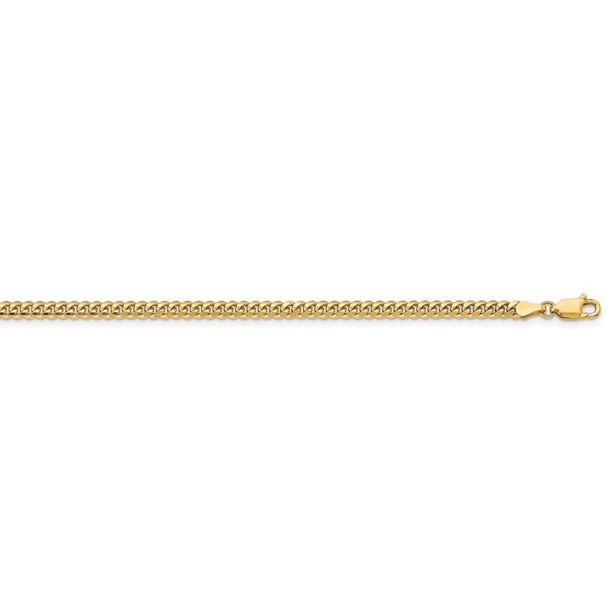 14k Yellow Gold 3.5 mm Solid Miami Cuban Chain - 18 in.