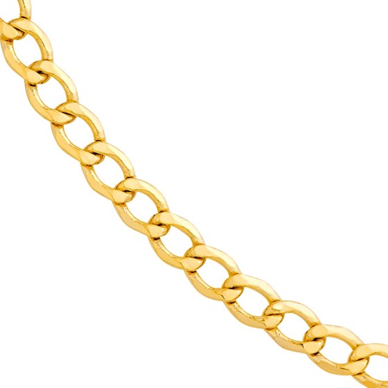14K Yellow Gold 3.7 mm Diamond Cut Curb Chain - 20in.