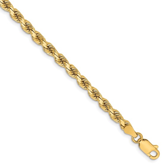 14k Yellow Gold 3.75 mm Diamond Cut Rope Chain - 9 in. 14k Yellow Gold 3.75 mm Diamond Cut Rope Chain - 9 in.