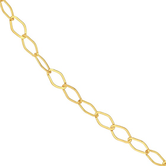 14K Yellow Gold 3.8 mm Long Link Curb Chain - 18in.