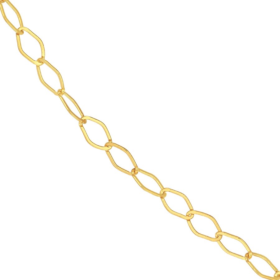 14K Yellow Gold 3.8 mm Long Link Curb Chain - 18in.