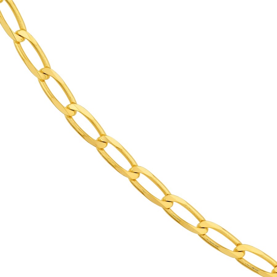 14K Yellow Gold 3.8 mm Long Link Curb Chain - 24in.