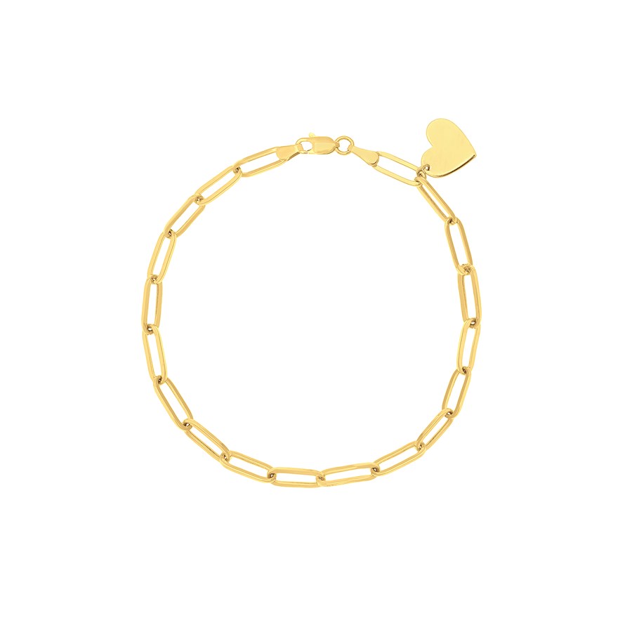14K Yellow Gold 3.8 mm Paper Clip Bracelet - 7.5 in.