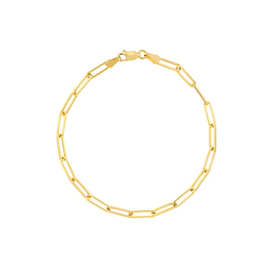 14K Yellow Gold 3.85mm Paperchip Chain Bracelet - 8 in. 14K Yellow Gold 3.85mm Paperchip Chain Bracelet - 8 in.