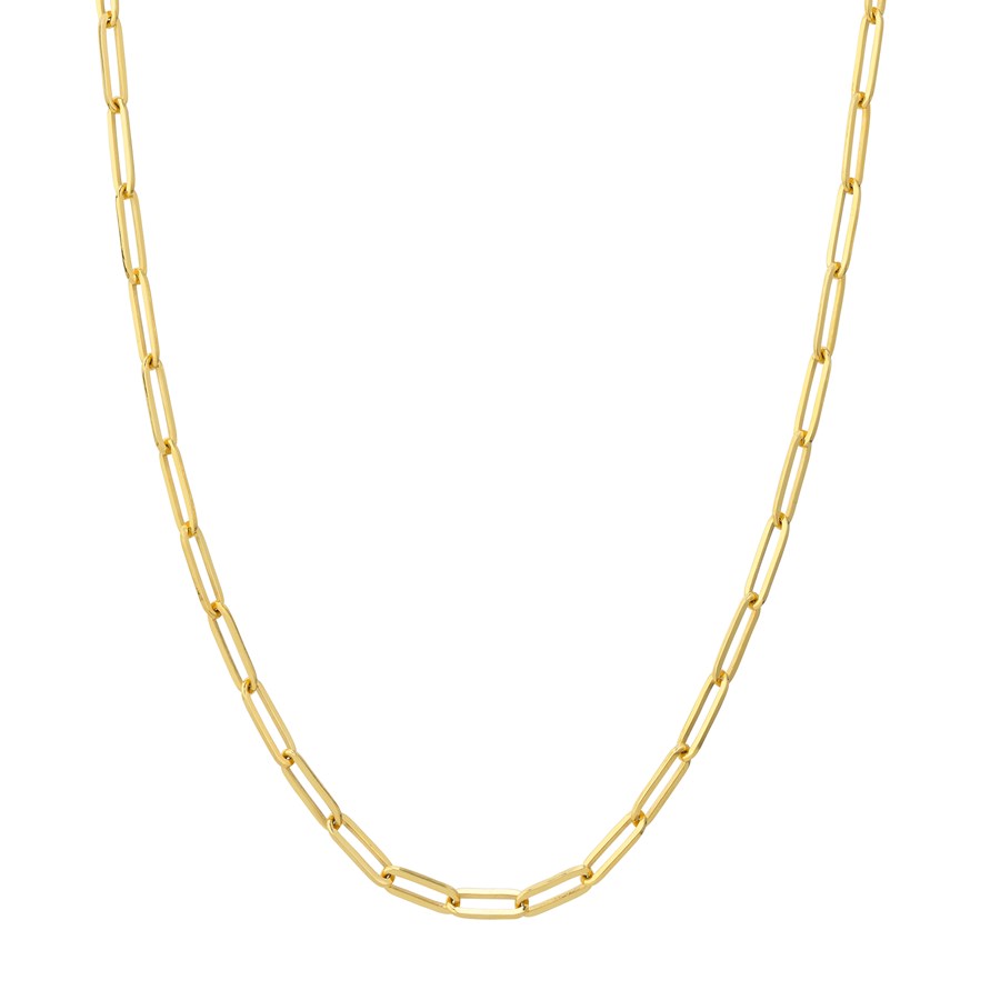 14K Yellow Gold 3.85mm Paperclip Chain - 18 in.