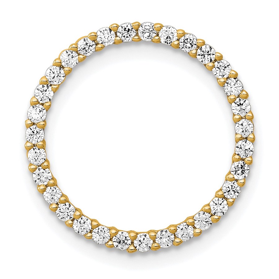 14K Yellow Gold 3/8ct. Diamond Circle Chain Slide - 17.5 mm