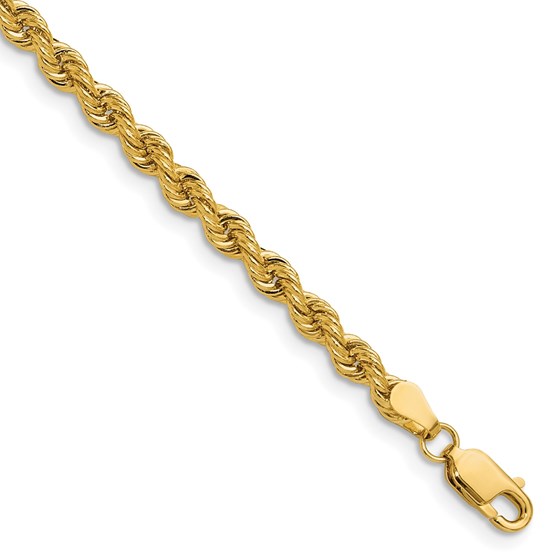 14K Yellow Gold 3.8mm Regular Rope Chain - 9 in. 14K Yellow Gold 3.8mm Regular Rope Chain - 9 in.