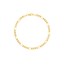 14K Yellow Gold 3.9mm Concave Link Figaro Chain Bracelet - 8 in.