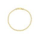 14K Yellow/ Gold 3 mm Bead Chain Bracelet w/ Lobster - 7.5 in.