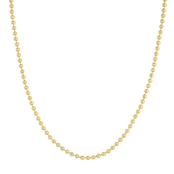 14K Yellow Gold 3 mm Bead Chain w/ Lobster Clasp - 22 in. 14K Yellow Gold 3 mm Bead Chain w/ Lobster Clasp - 22 in.