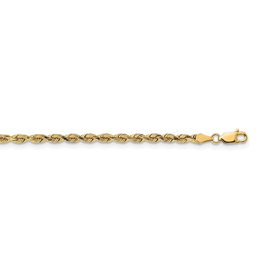 14k Yellow Gold 3 mm Diamond Cut Silky Rope Chain - 20 in. 14k Yellow Gold 3 mm Diamond Cut Silky Rope Chain - 20 in.
