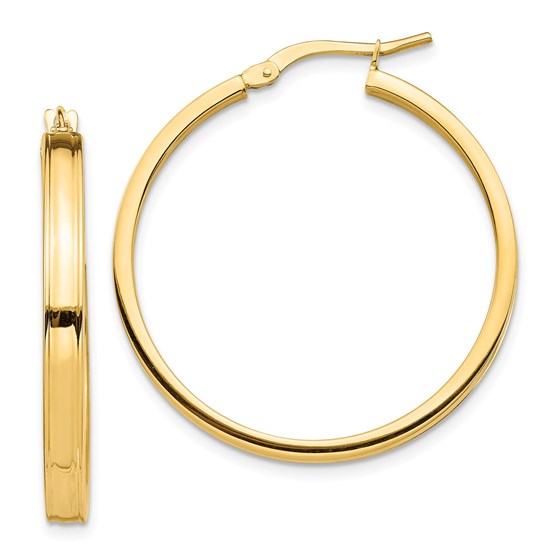 gold square tube hoop earrings