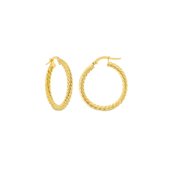 14K Yellow Gold 3 X 25 mm Rope Twist Hoops 14K Yellow Gold 3 X 25 mm Rope Twist Hoops