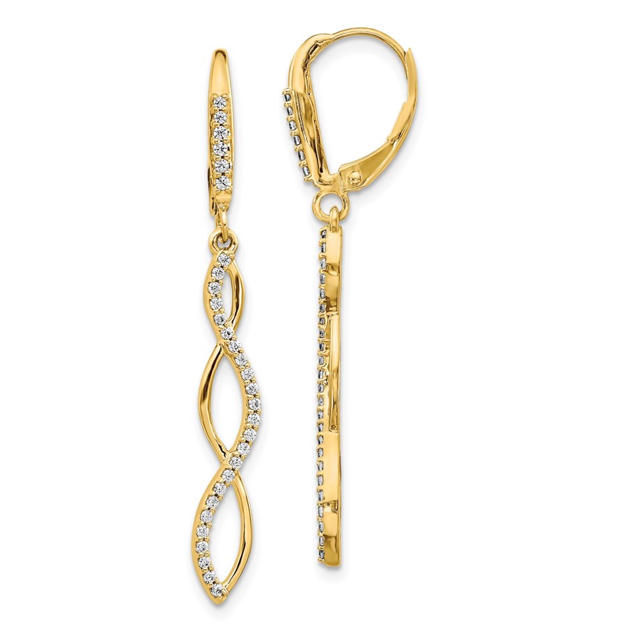 Yellow gold leverback earrings Clearance