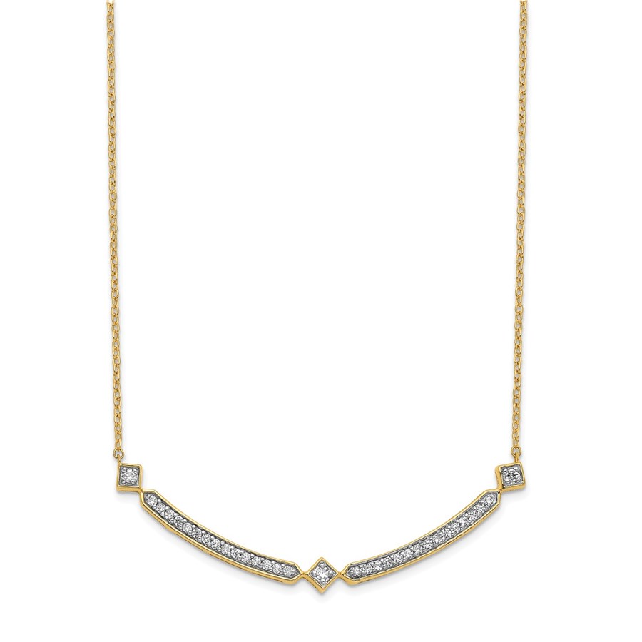 Buy 14k Yellow Gold .3ct Diamond Curved Bar Necklace 18 in. APMEX