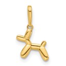 14K Yellow Gold 3D Ballon Puppy Pendant Charm - 14.7 mm