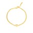14K Yellow Gold 3D Heart Curb Chain Bracelet - 6.25 -7.25 in.