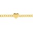 14K Yellow Gold 3D Heart Curb Chain Bracelet - 6.25 -7.25 in.