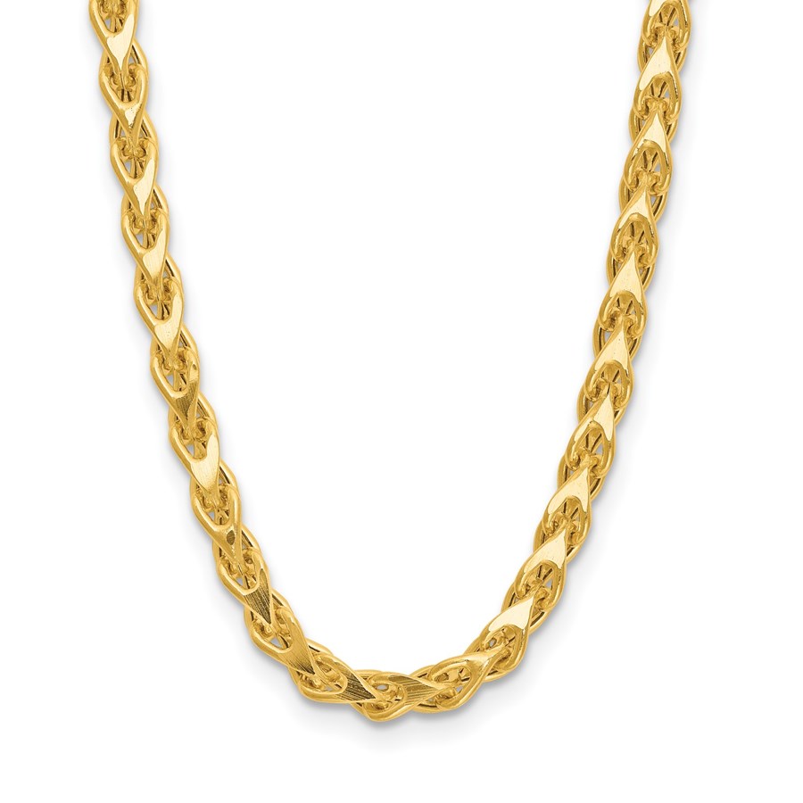 14K Yellow Gold 3mm Fancy Link Franco Necklace - 18 in.