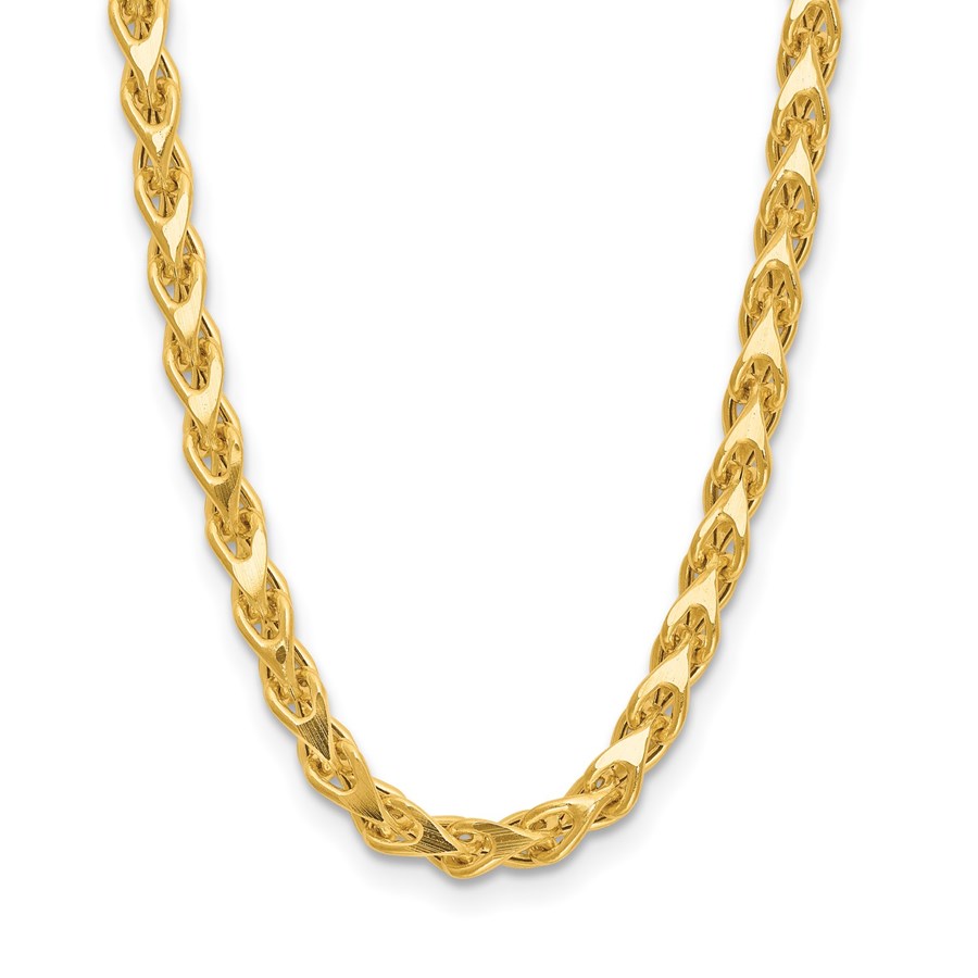 14K Yellow Gold 3mm Fancy Link Franco Necklace - 18 in.