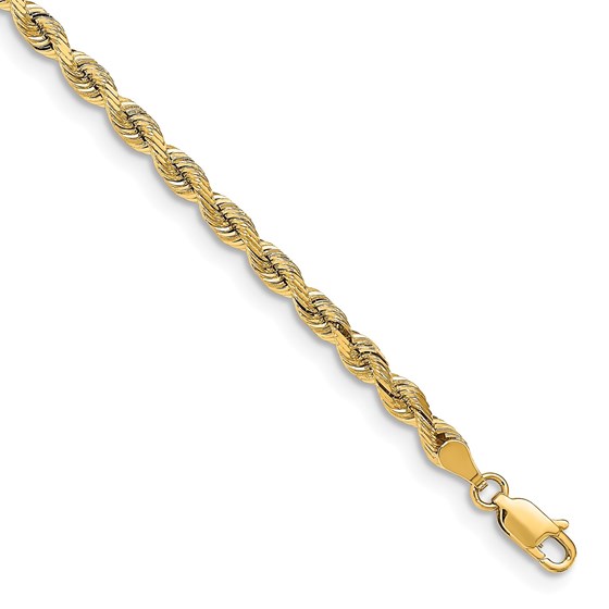 14k Yellow Gold 4.0 mm Silky Rope Chain - 7 in. 14k Yellow Gold 4.0 mm Silky Rope Chain - 7 in.