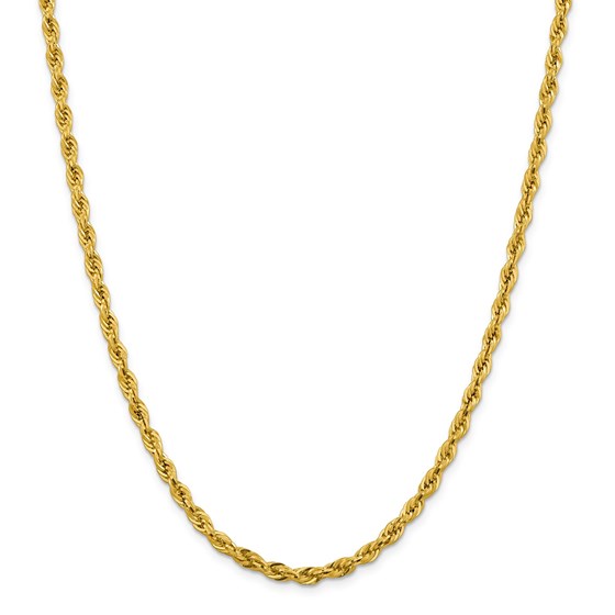 14k Yellow Gold 4.25 mm Semi-Solid Rope Chain - 26 in. 14k Yellow Gold 4.25 mm Semi-Solid Rope Chain - 26 in.