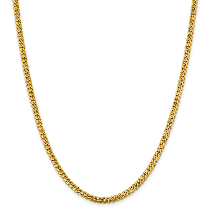 14k Yellow Gold 4.25 mm Solid Miami Cuban Chain - 26 in.