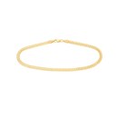 14K Yellow Gold 4.3 mm DC Curb Chain Anklet W Lobster - 10 in.
