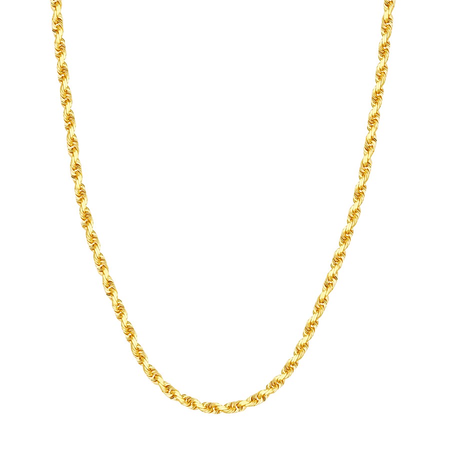 14K Yellow Gold 4.4 mm Rope Chain w/ Lobster Clasp - 24 in.
