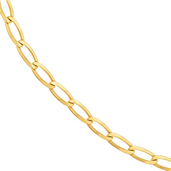 14K Yellow Gold 4.45 mm Diamond Cut Long Curb Chain - 22in.