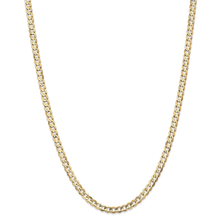 14k Yellow Gold 4.5 mm Open Concave Curb Chain - 26 in.