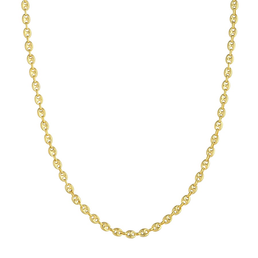 14K Yellow Gold 4.5 mm Puff Mariner Chain - 24 in.