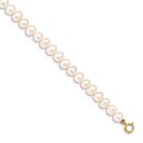14k Yellow Gold 4-5 mm White Cultured Pearl Bracelet - 5 in.