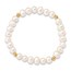 14k Yellow Gold 4-5 mm White Pearl & Beads Stretch Bracelet