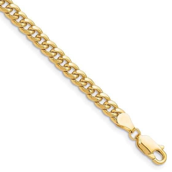 14K Yellow Gold 4.5mm Semi-Solid Miami Cuban Chain - 9 in. 14K Yellow Gold 4.5mm Semi-Solid Miami Cuban Chain - 9 in.