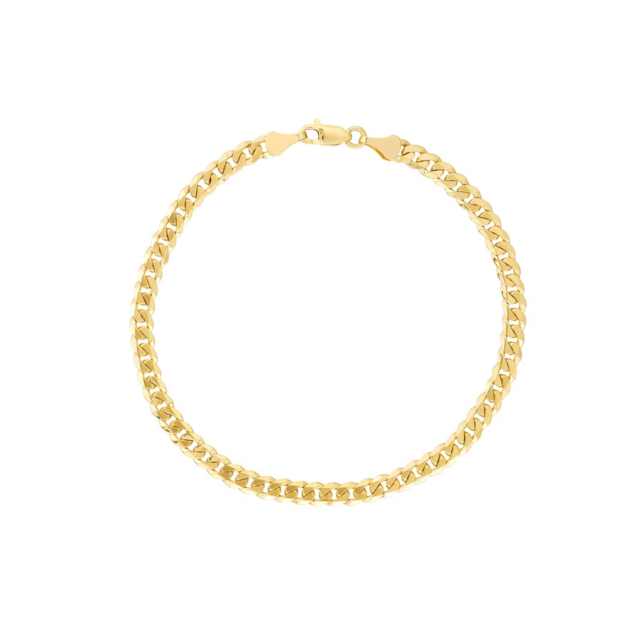 14K Yellow Gold 4.7 mm Cuban Chain Bracelet W Lobster - 8.5 in.