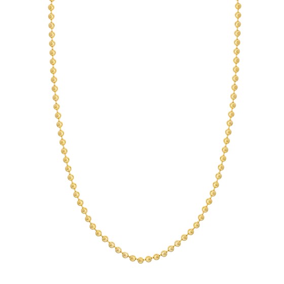 14K Yellow Gold 4 mm Bead Chain w/ Lobster Clasp - 20 in.