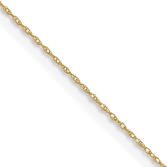 14K Yellow Gold .4 mm Carded Cable Rope Chain - 16 in. 14K Yellow Gold .4 mm Carded Cable Rope Chain - 16 in.