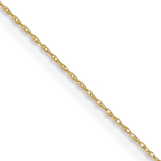 14K Yellow Gold .4 mm Carded Cable Rope Chain - 18 in.