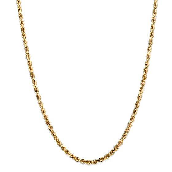 14k Yellow Gold 4 mm Diamond Cut Quadruple Rope Chain - 26 in. 14k Yellow Gold 4 mm Diamond Cut Quadruple Rope Chain - 26 in.